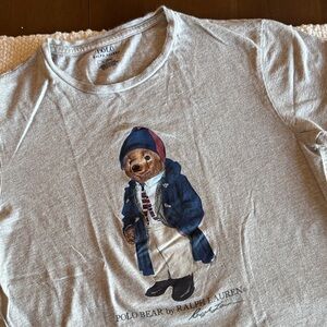 Polo by Ralph Lauren Light Gray Tee with Bear Design